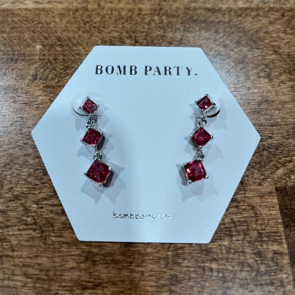 Bomb Party Jewelry - Bomb Party Lab Created Ruby Earrings
